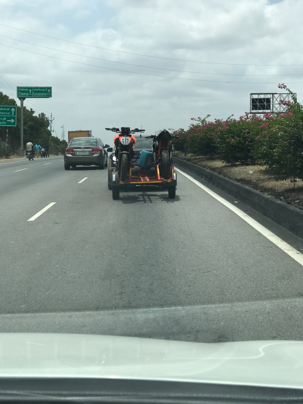 Bikers on a&nbsp;car