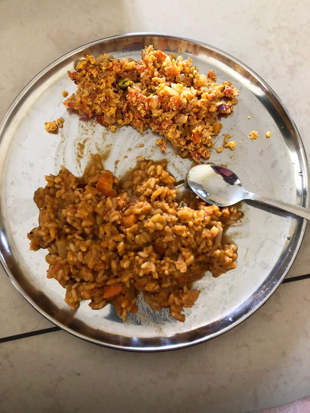 Sambar rice and Egg&nbsp;Burji