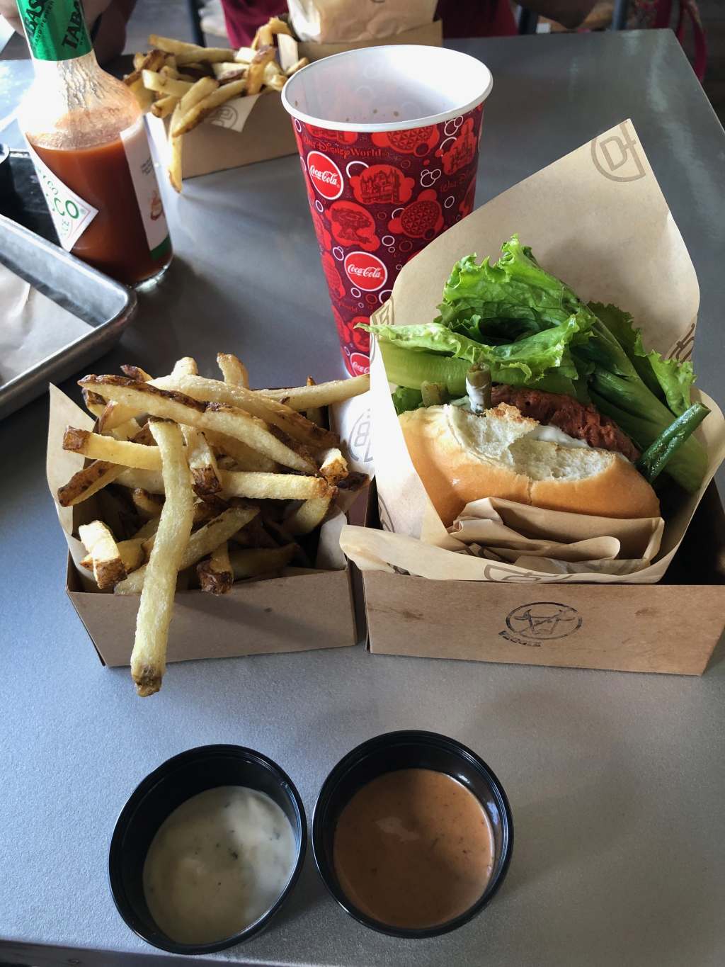 Veggie burger and&nbsp;coke