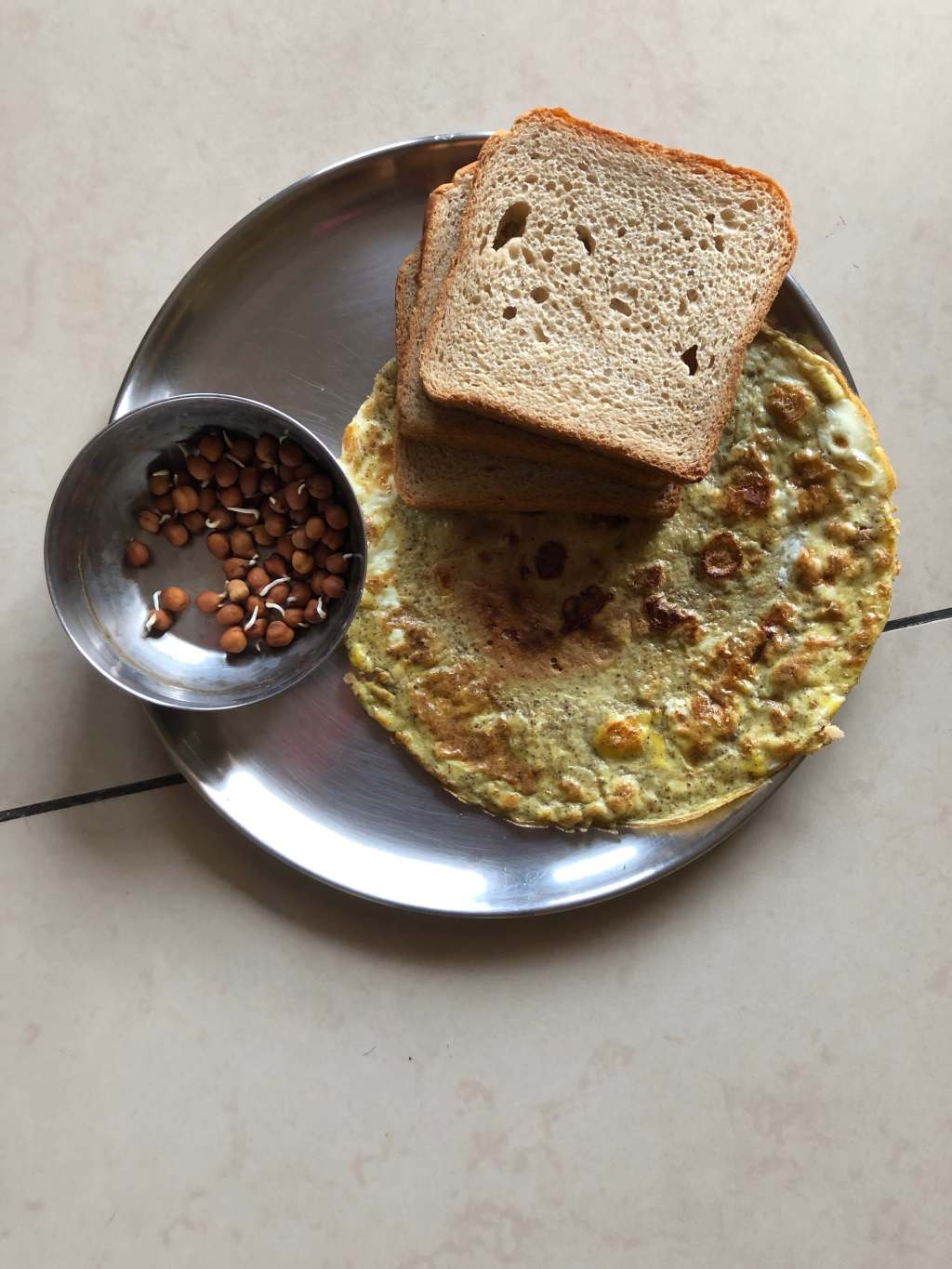 Bread omelette &&nbsp;sprouts