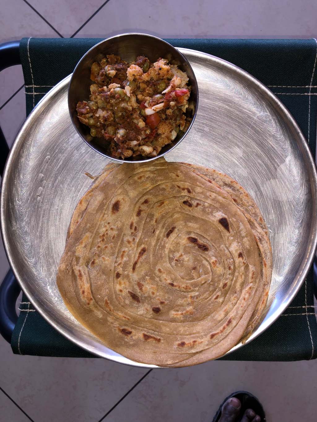 Wheat partita and&nbsp;Sabzi