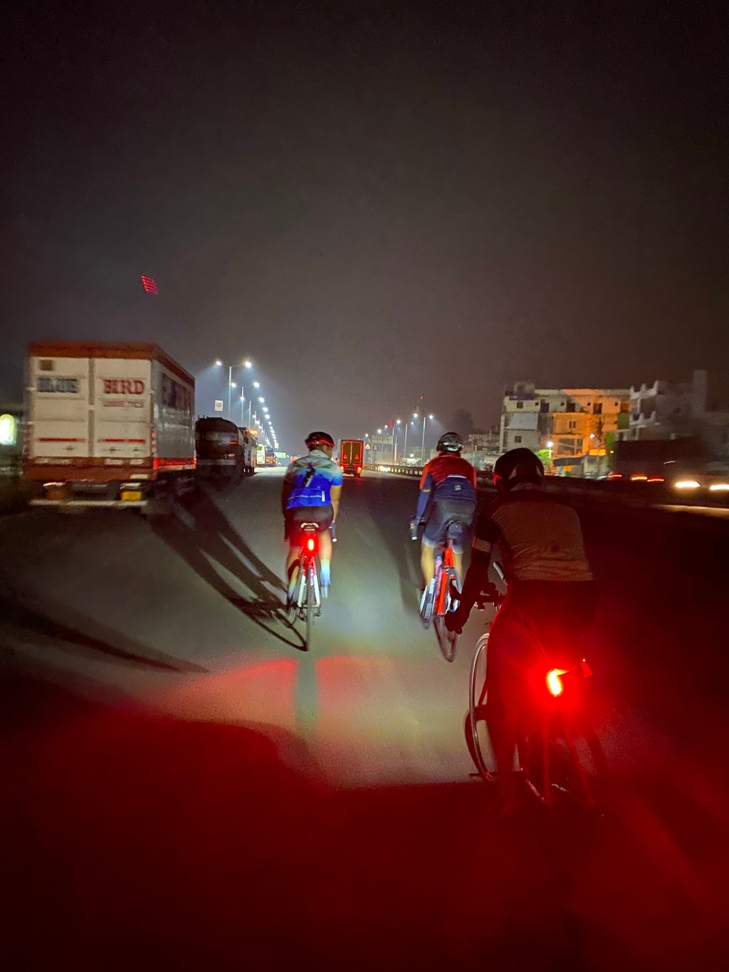 Riding in the&nbsp;dark.