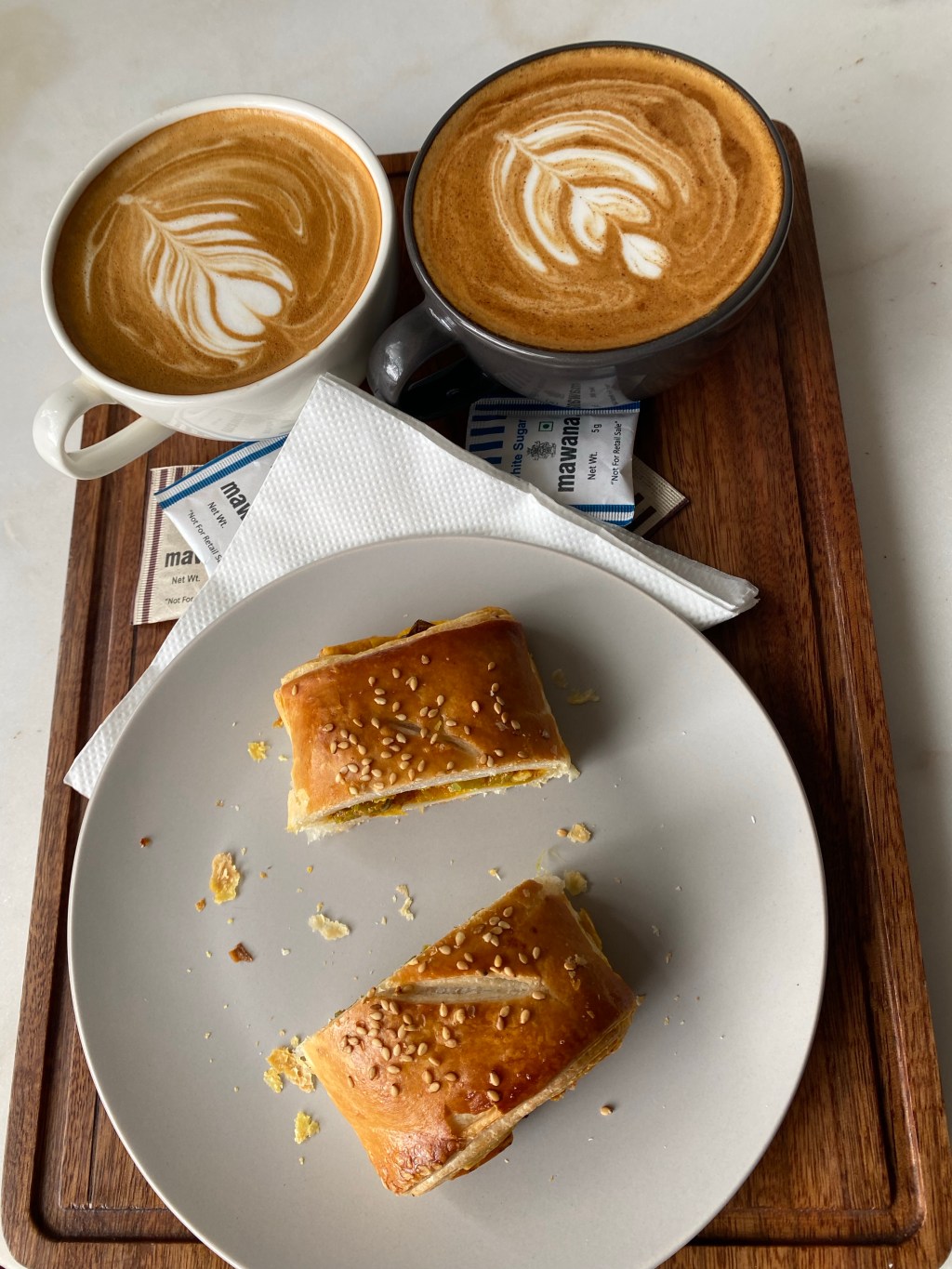 Latte and a Cinnamon&nbsp;Mocha
