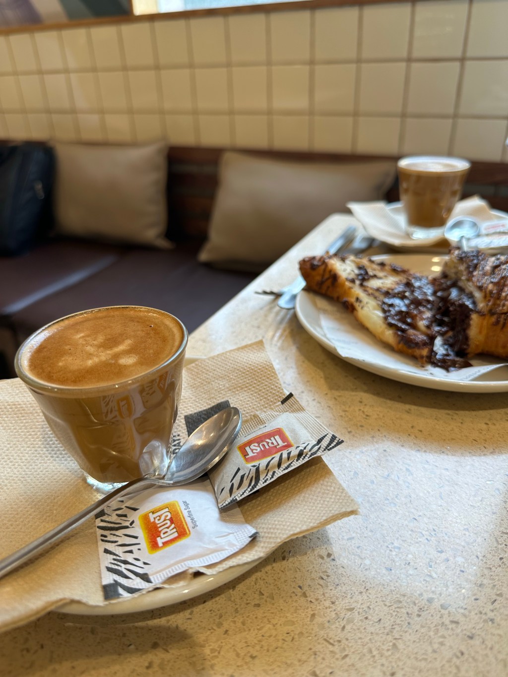 Cortado and Chocolate&nbsp;croissant