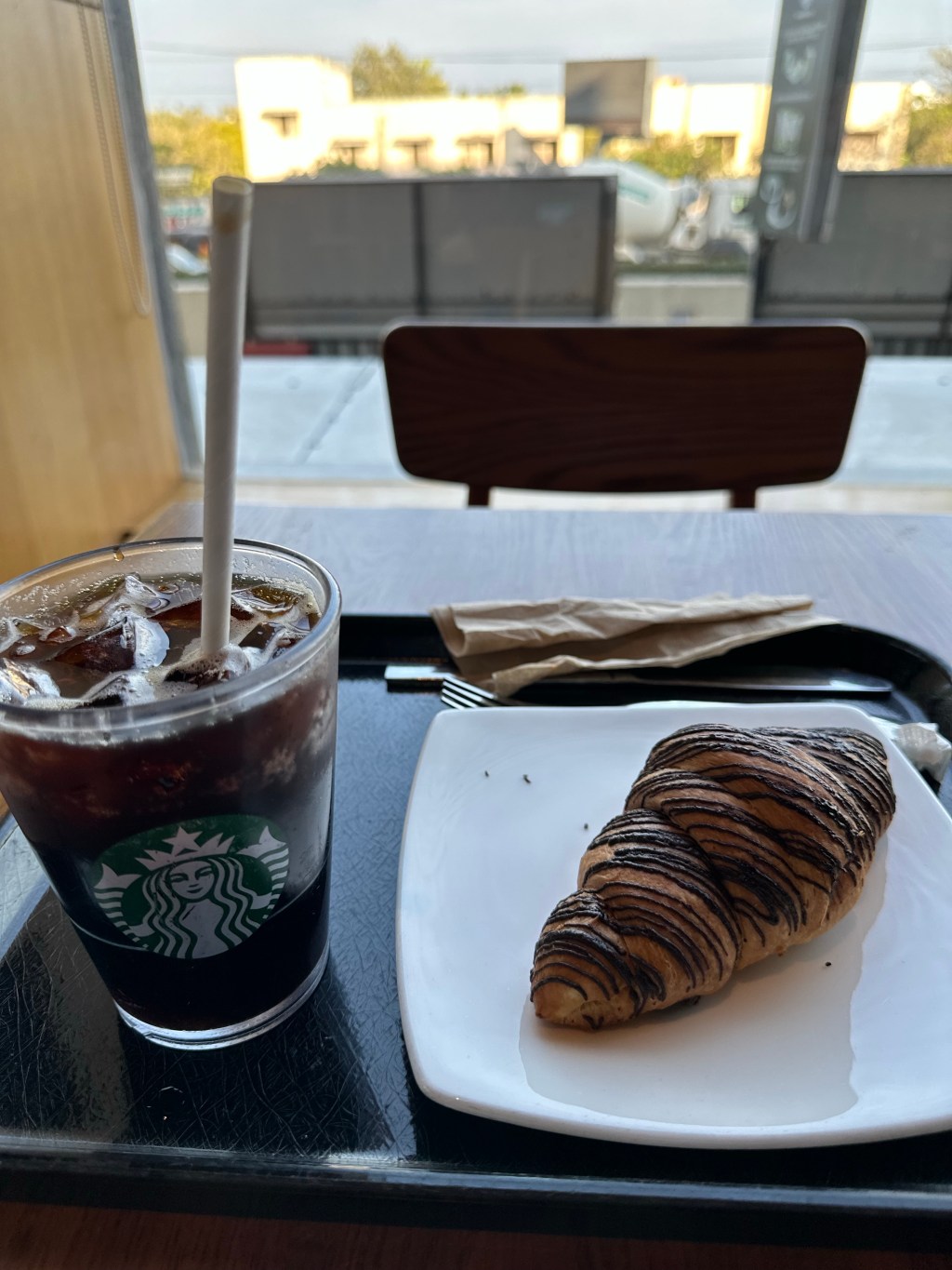 Cold brew and Chocolate&nbsp;croissant